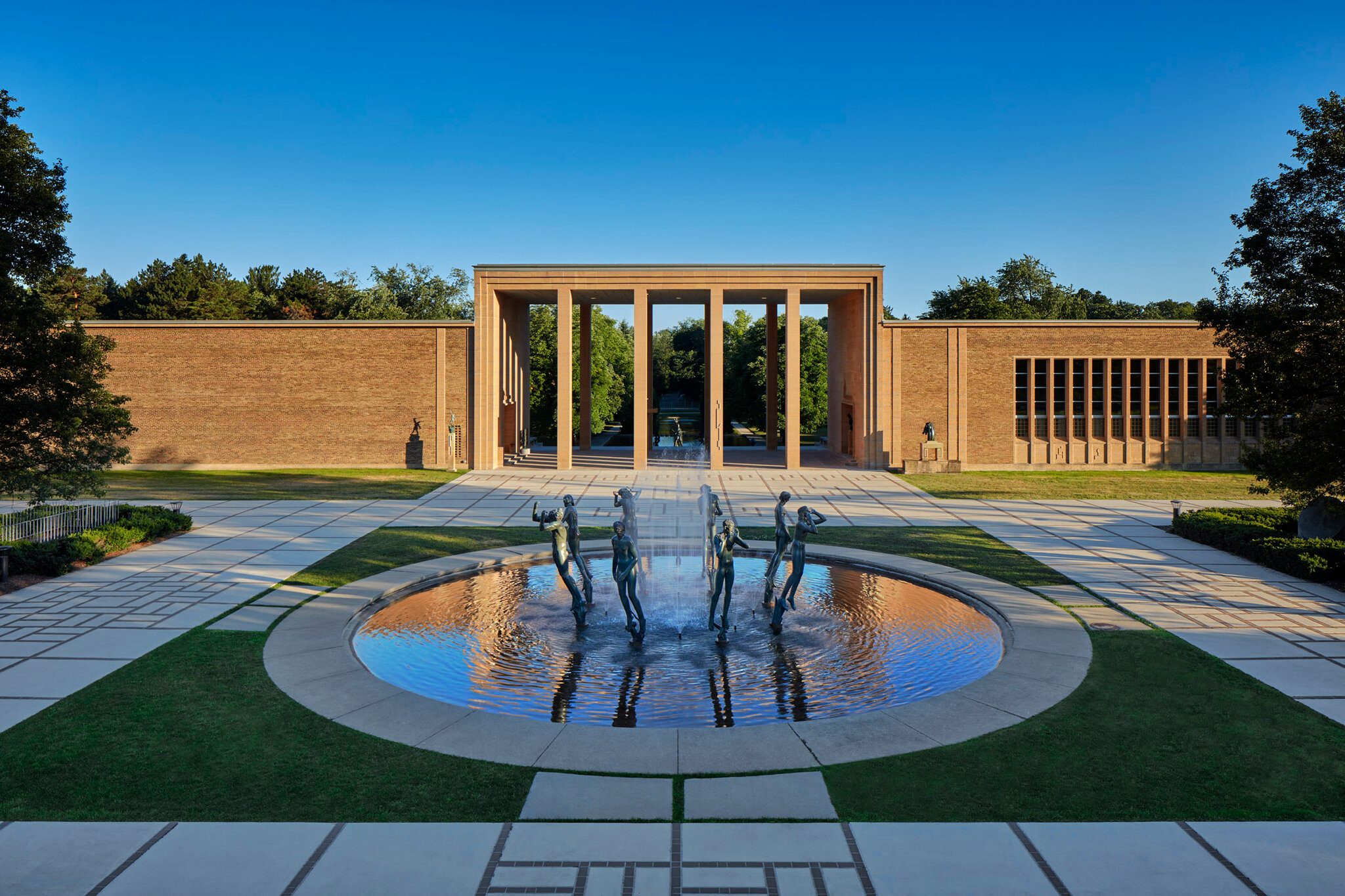 Orpheus Fountain, Cranbrook Academy of Art, Bloomfield Hills, Michigan. Fountain with bronze sculptured figures