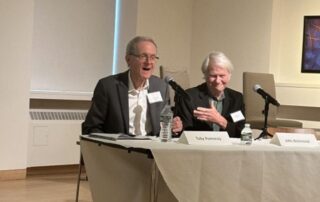 Toby Pomeroy and John Richmond in the panel on reducing the environmental impact of gold extraction